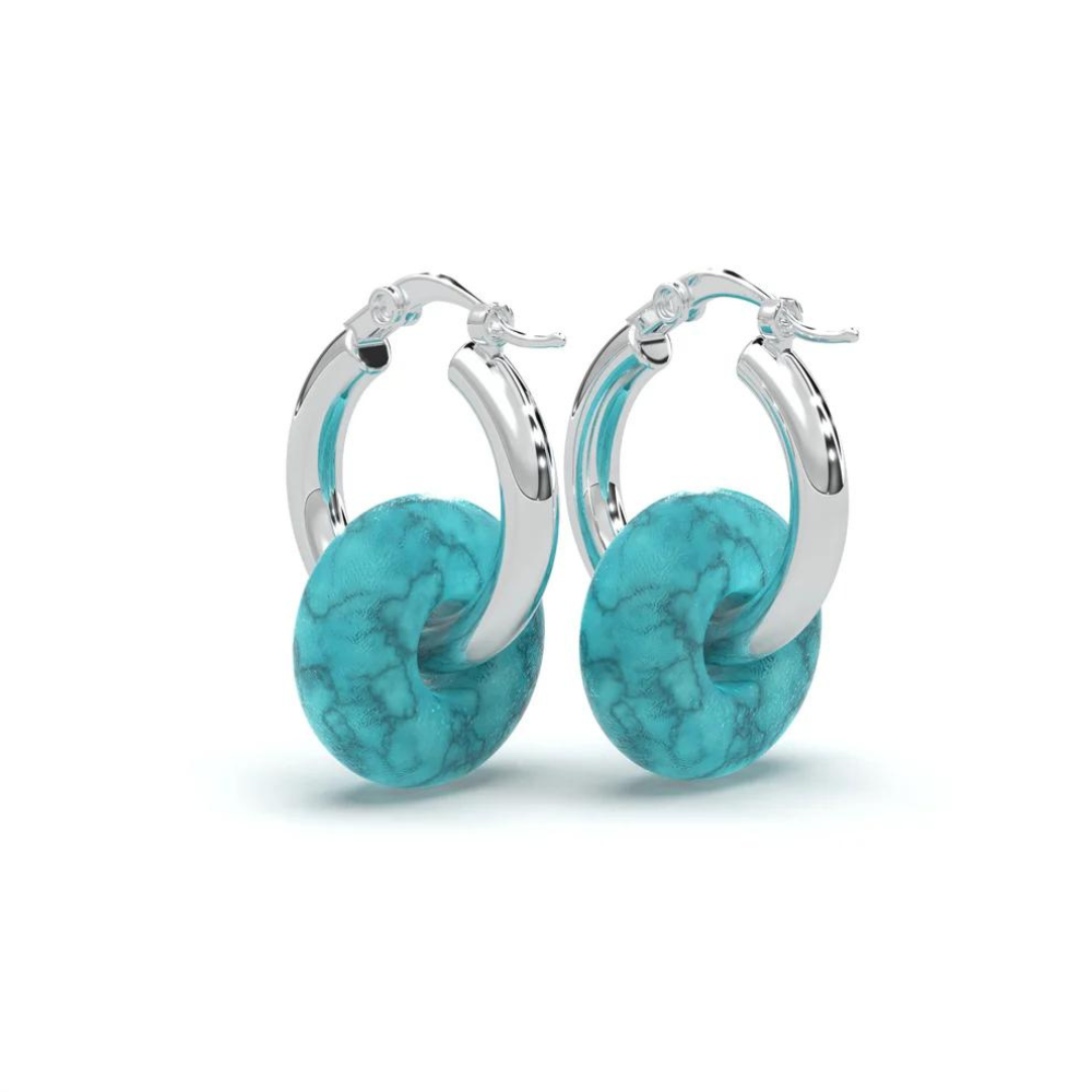 Dual Jade Earrings Gold Plated