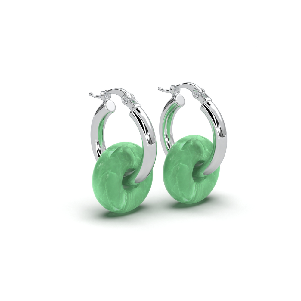Dual Rose Quartz Earring Silver