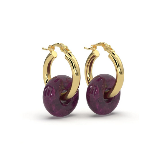 Dualidad Amethyst Gold Earrings