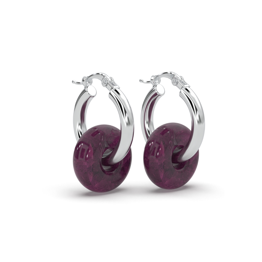 Dual Jade Earring Silver