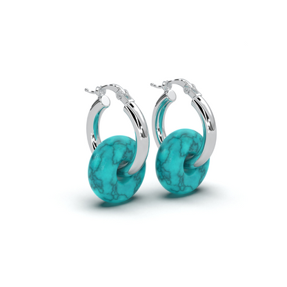 Dual Jade Earring Silver