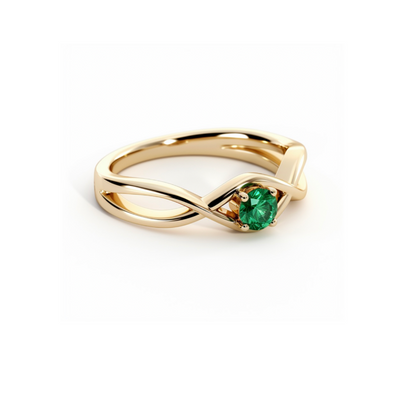 Eternal Vine 18k Gold Emerald Ring