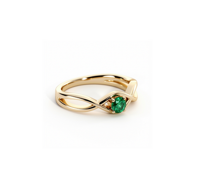 Eternal Vine 18k Gold Emerald Ring